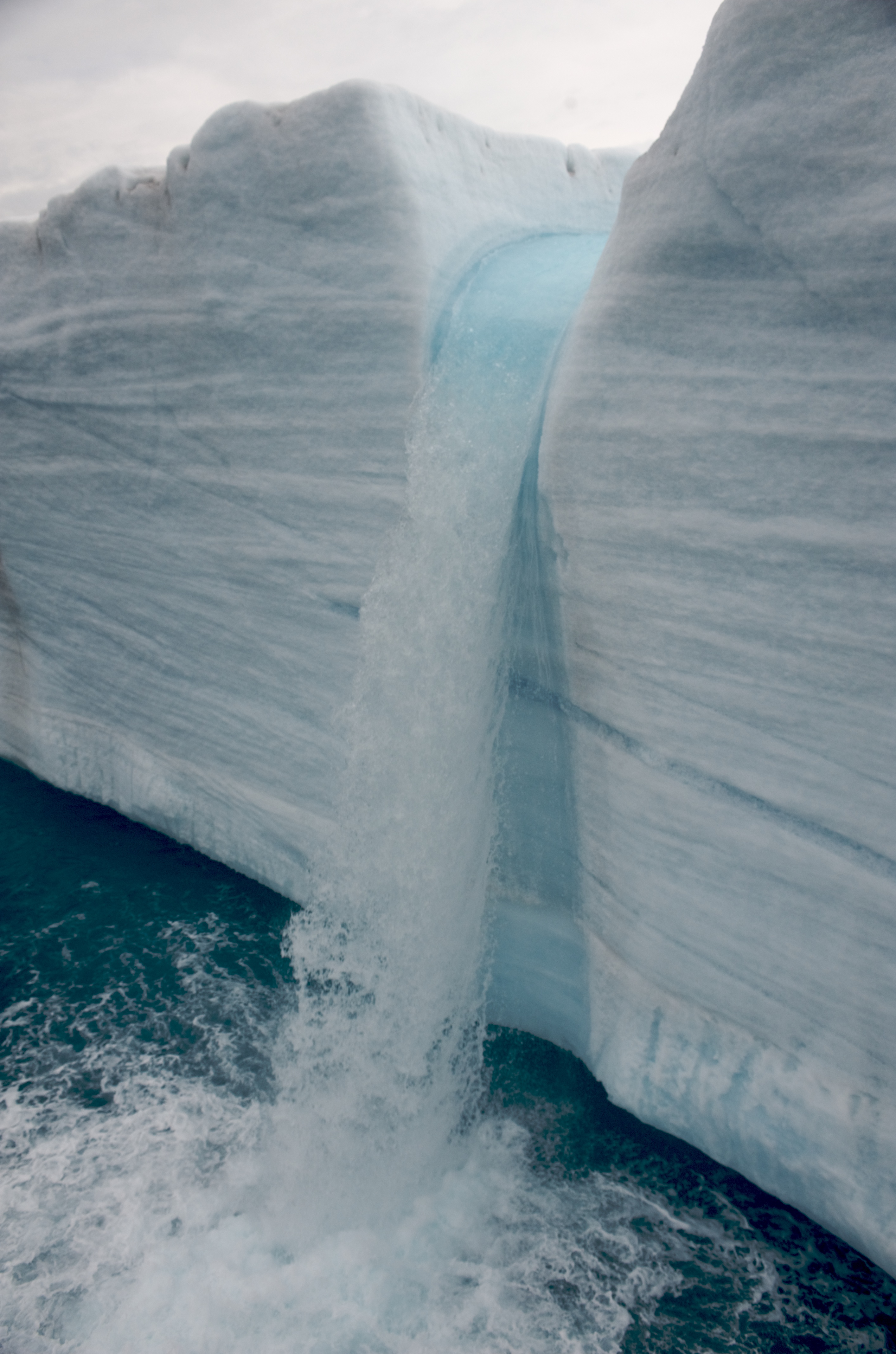 Ice Shelf on eastern edge of Edgeoya, Norway. Waterfall. (20090812) (Strcorarius parasiticus)