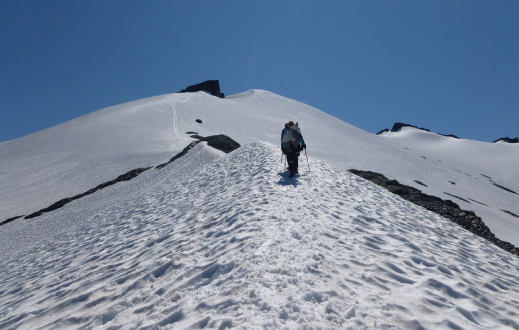 Ruth Mountain in the North Cascades. We summitted it in 1972, before the onset of severe climate change. Photo courtesy of peakery.com.