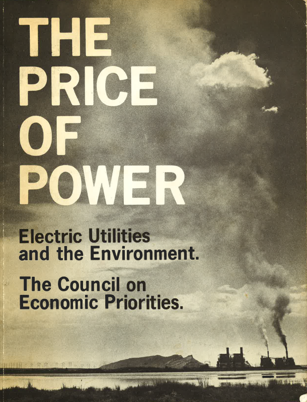 We've been fighting fossil fuels for a long time. I co-authored this report on coal pollution in 1972.